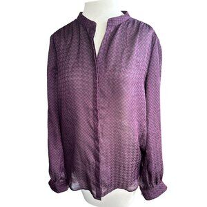 Joie Burgundy Semi Sheer Blouse